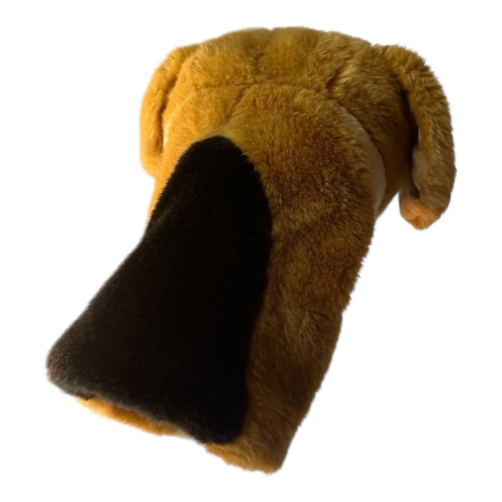 Dog Golf Club Driver Head Cover Headcover Plush Dog Golfing Brown